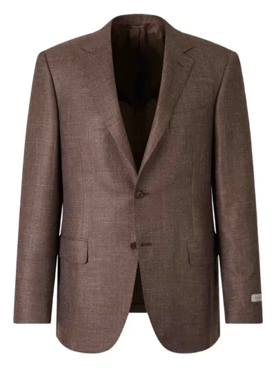 Canali American Straight Single-breasted Blazer In Brown
