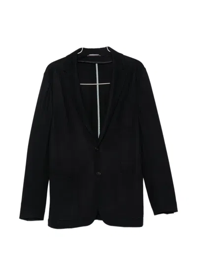 Canali Notched-lapel Patch-pocket Blazer In Black