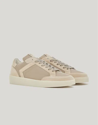 Canali Nuvola Beige Nylon And Suede Sneakers In Neutral