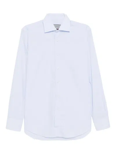 Canali Nuvola Cotton Shirt In Blue