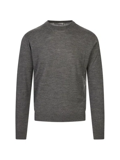 Canali Nuvola Crew-neck Sweater In Gray