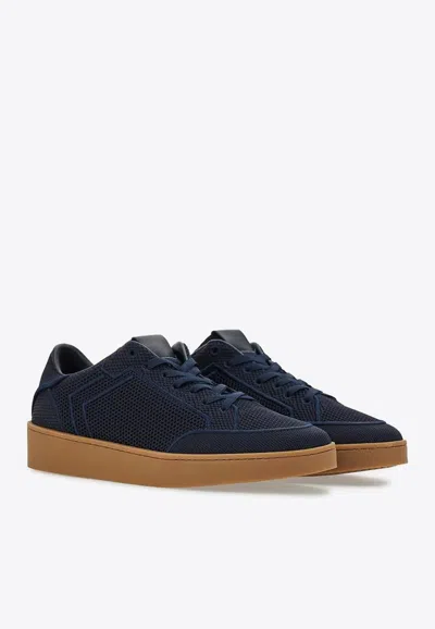 Canali Nuvola Knitted Low-top Sneakers In Blue