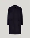 Canali Single-breasted Wool Coat In Blue