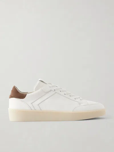 Canali Nuvola Nubuk-trimmed Leather Sneakers In Multi