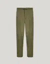 Canali Nuvola Pantalon Chino En Daim Vert Ultra-doux Avec Cordon De Serrage In Green