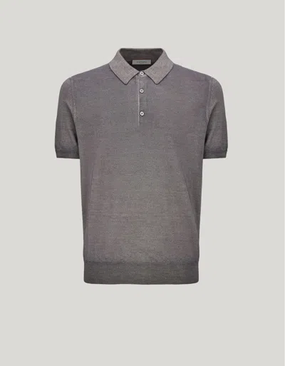 Canali Nuvola Polo En Laine Et Soie Grise In Gray