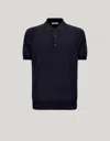 Canali Nuvola Polo En Laine Et Soie Marine Foncé In Blue