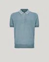 Canali Nuvola Polo Vert En Laine Et Soie In Blue