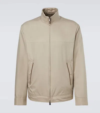 Canali Nuvola Reversible Blouson Jacket In Brown