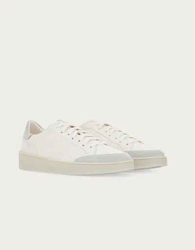 Canali Nuvola Sneaker Blanche En Cuir Et Daim In White