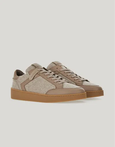 Canali Nuvola Sneakers Derby En Laine Et Cuir De Vache Avec Semelle En Gomme In Multi