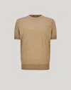 Canali Nuvola T-shirt, Laine Et Soie Ocre In Brown