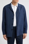 Canali Nuvola Wool Blend Shirt Jacket In Blue