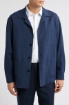 Canali Nuvola Wool Blend Shirt Jacket In Navy