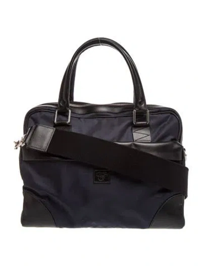Pre-owned Canali Nylon Weekender Bag In Black