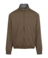 Canali Reversible Technical Zip-up Jacket In Nude