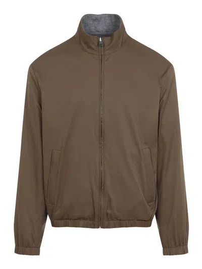Canali Outerwear Jacket In Brown