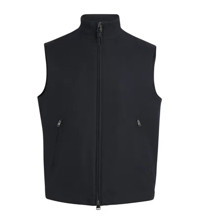 Canali Padded Shell Gilet In Black