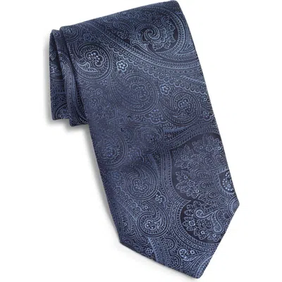 Canali Paisley Silk Tie In Blue