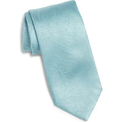 Canali Paisley Silk Tie In Green