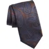 Canali Paisley Silk Tie In Brown