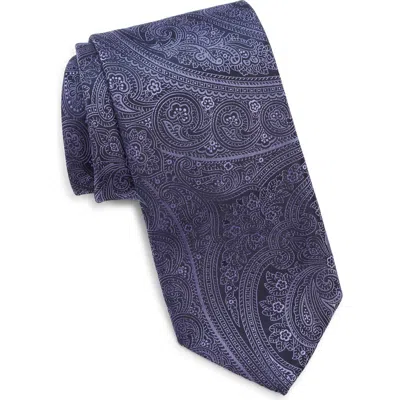 Canali Paisley Silk Tie In Blue