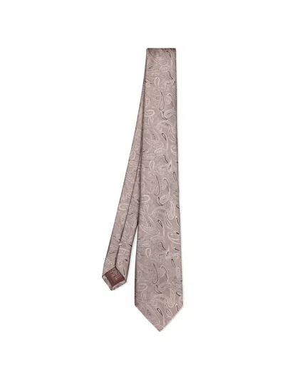 Canali Paisley-jacquard Tie In Pink