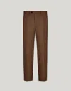 Canali Pantalon À Plis Noisette En Laine Et Soie Travel In Brown