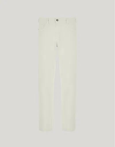 Canali Pantalon Blanc Cinq Poches Emblématique En Sergé De Coton Et Soie In White