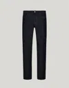 Canali Pantalon Bleu À Cinq Poches En Denim De Coton Et Soie In Black