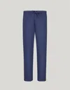 Canali Pantalon Bleu En Laine Impeccabile Avec Cordon De Serrage In Blue