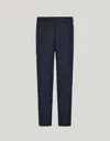 Canali Blue High-waisted Pleatless Stretch Wool Pants In Blue