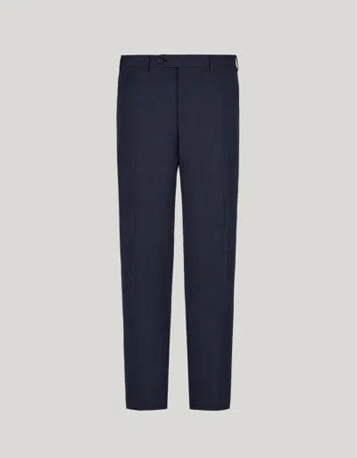 CANALI PANTALON BLEU MARINE EN LIN ET SOIE