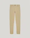 Canali Pantalon Chino Beige En Micro-sergé De Coton Teint En Pièce In Brown