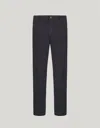 Canali Pantalon Chino Bleu Marine En Micro-sergé De Coton Teint En Pièce In Gray