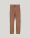 Canali Pantalon Chino Couleur Brique En Micro-sergé De Coton Teint En Pièce In Brown