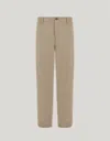 Canali Pantalon Chino Relaxed Fit En Sergé De Coton Teint En Pièce De Couleur Camel In Neutral