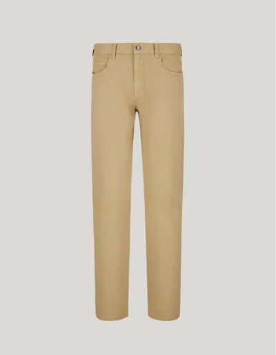 Canali Pantalon Cinq Poches Emblématique En Polycoton Beige In Multi