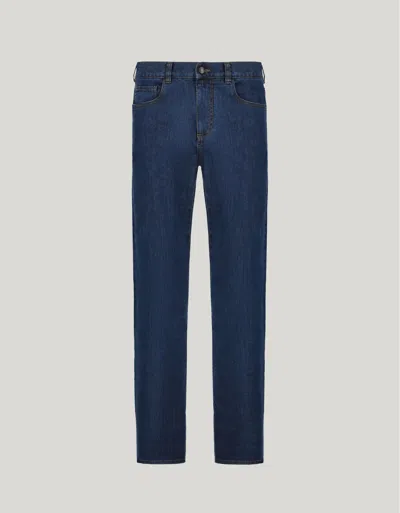 Canali Pantalon Cinq Poches En Denim Stretch Bleu In Blue