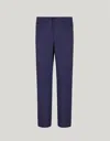 Canali Pantalon Bleu En Laine In Blue