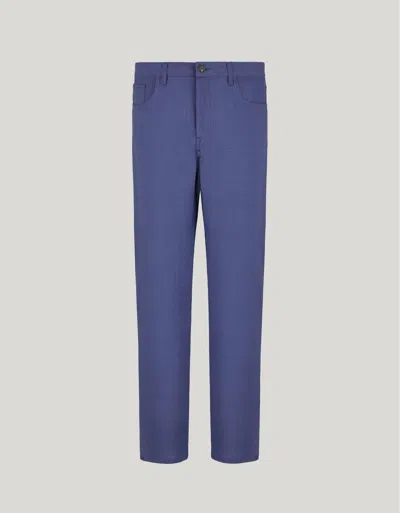 Canali Pantalon En Laine Pure Bleu Clair - Impeccable In Blue