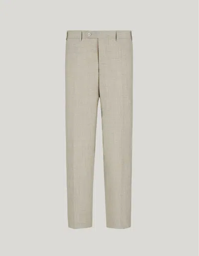 Canali Pantalon En Laine Travel, Soie Et Lin In Neutral