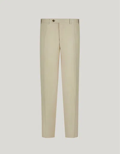 Canali Pantalon En Soie Et Lin Naturel In Metallic