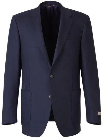 Canali Patch Pocket Blazer In Blue