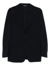 Canali Patch-pocket Knitted Blazer In Black