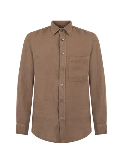 Canali Patch-pocket Shirt In Brown