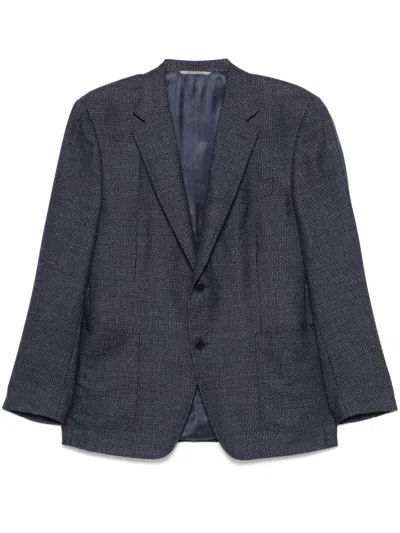Canali Patterned Blazer In Blue