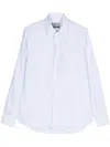 Canali Patterned-jacquard Shirt In Blue