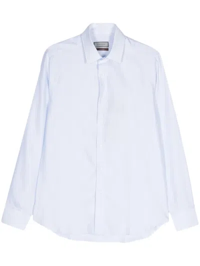 Canali Patterned-jacquard Shirt In Blue
