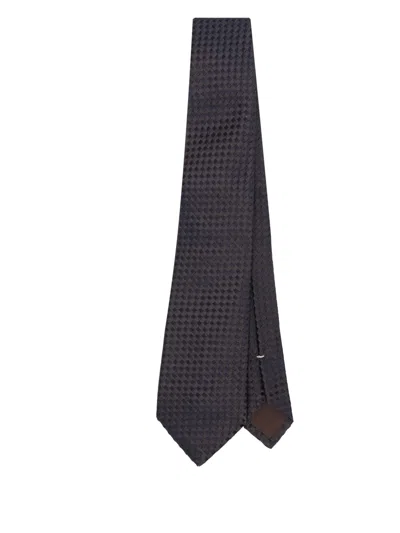 Canali Patterned-jacquard Tie In Black